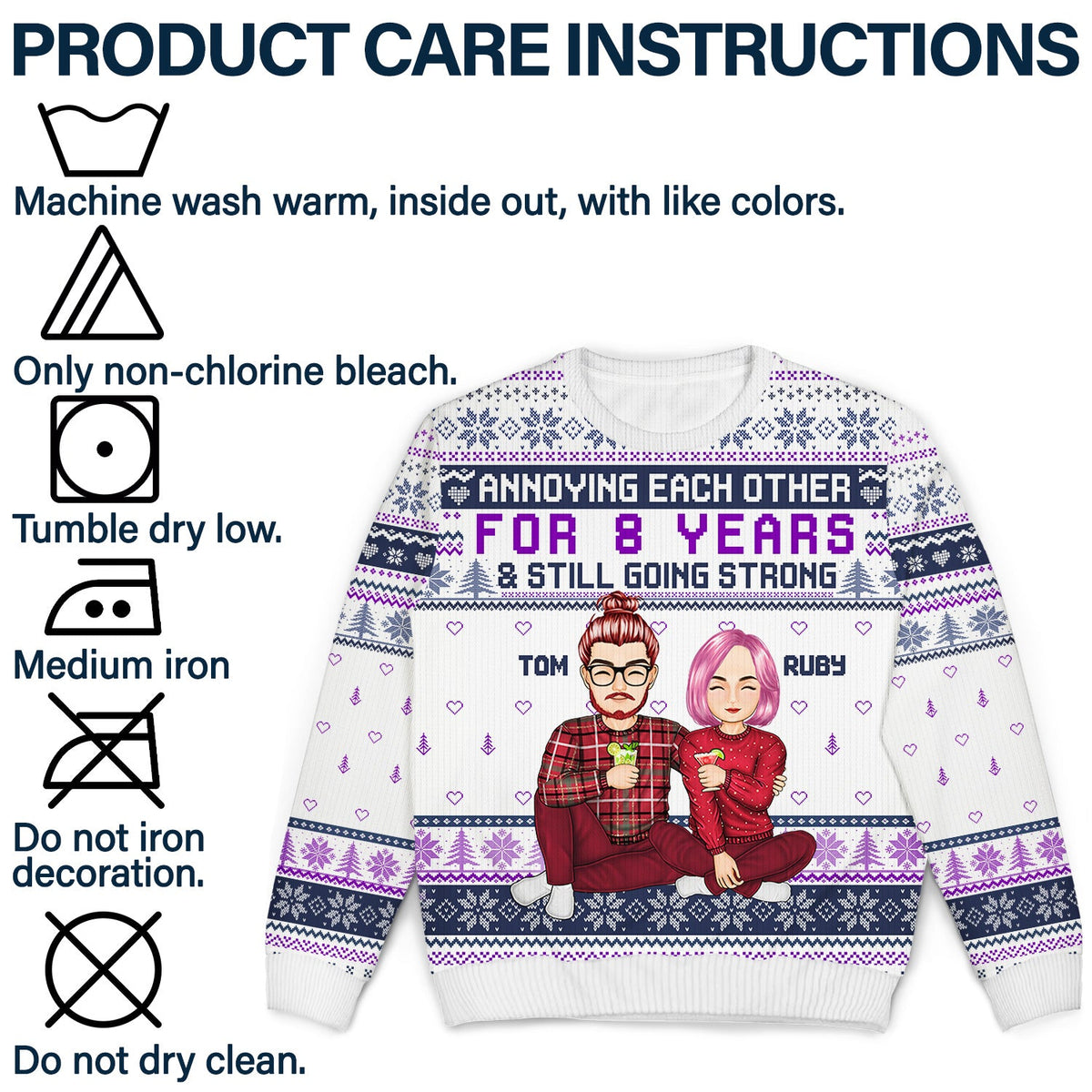Annoying Each Other For And Still Going Strong - Christmas Gift For Couple, Spouse, Husband, Wife - Personalized Unisex Ugly Sweater
