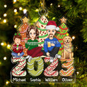 Gâteau familial 2023, sapins à biscuits – Cadeau de Noël pour parents, enfants et bébés – Décoration acrylique découpée personnalisée