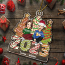 Gâteau familial 2023, sapins à biscuits – Cadeau de Noël pour parents, enfants et bébés – Décoration acrylique découpée personnalisée