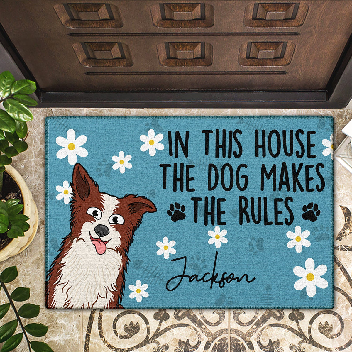 We Rule The House Dog, Cat - Home Decor, Birthday, Funny, Housewarming Gift For Pet Lover - Personalized Doormat