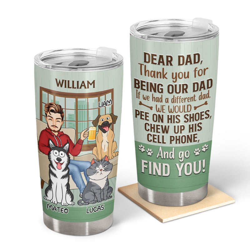 Thank You Best Dog Cat Dad Ever - Birthday, Loving Gift For Pet Lovers - Personalized Tumbler