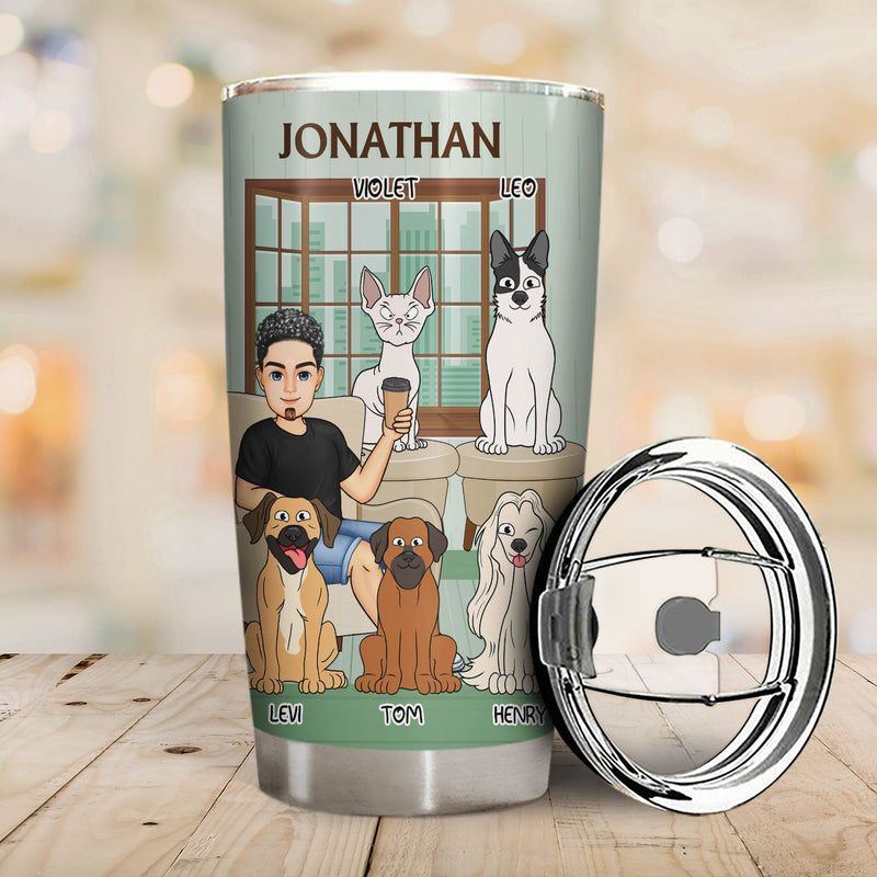 Thank You Best Dog Cat Dad Ever - Birthday, Loving Gift For Pet Lovers - Personalized Tumbler