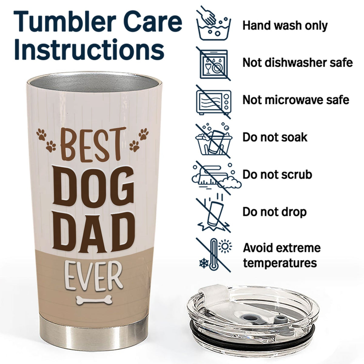 Thank You Best Dog Cat Dad Ever - Birthday, Loving Gift For Pet Lovers - Personalized Tumbler