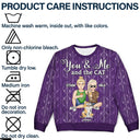 You And Me And The Dog Cat - Gift For Spouse, Couples, Husband, Wife, Pet Lovers - Personalized Unisex Ugly Sweater
