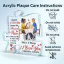 I Found My Missing Piece Couple Sideview Sitting - Gift For Spouse, Husband, Wife - Personalized Puzzle Shaped Acrylic Plaque