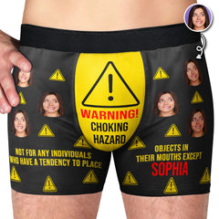 Custom Photo Warning Choking Hazard - Funny Gift For Husband