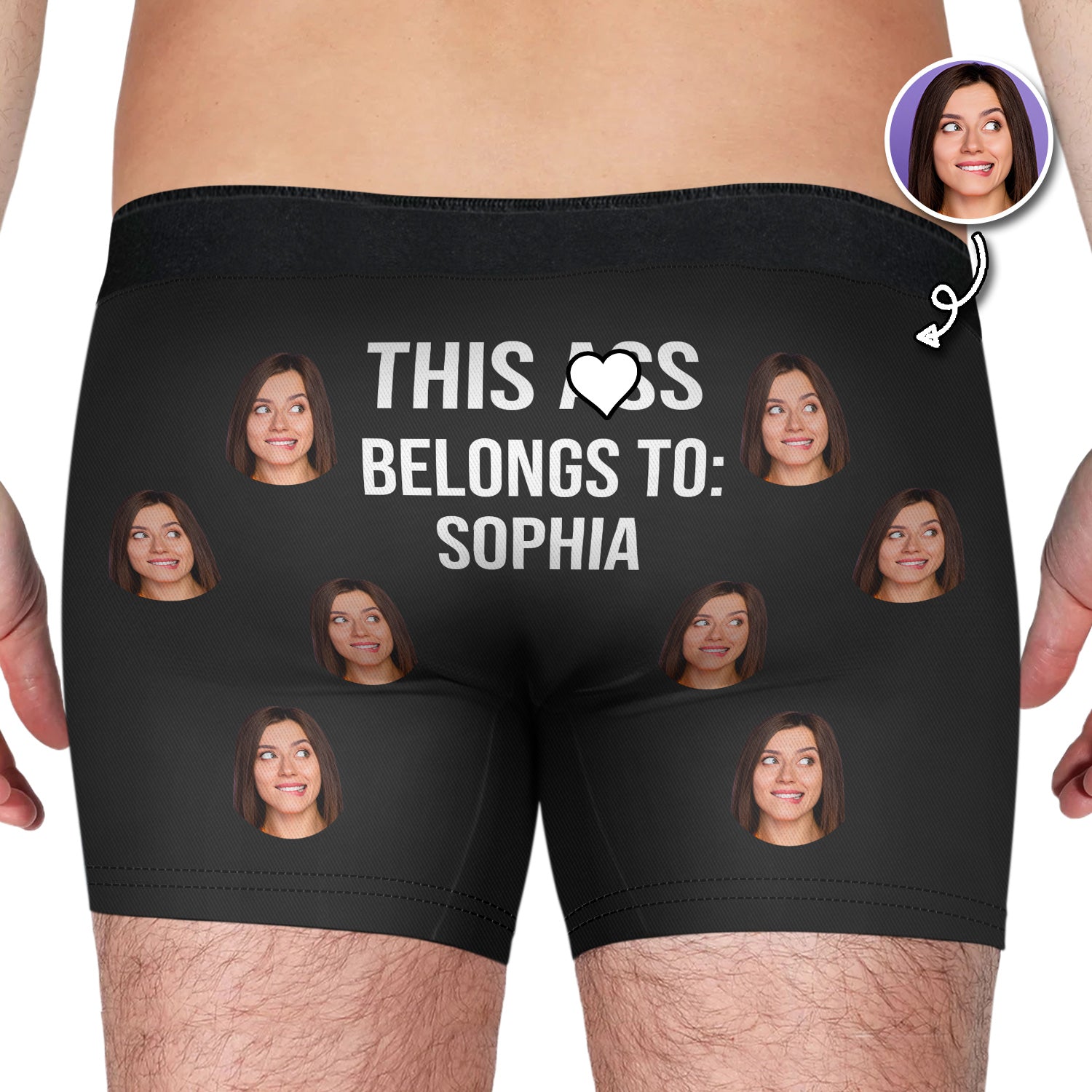 Custom Photo This Belongs To Wife - Funny Gift For Husband, Boyfriend - Personalized Men's Boxer Briefs