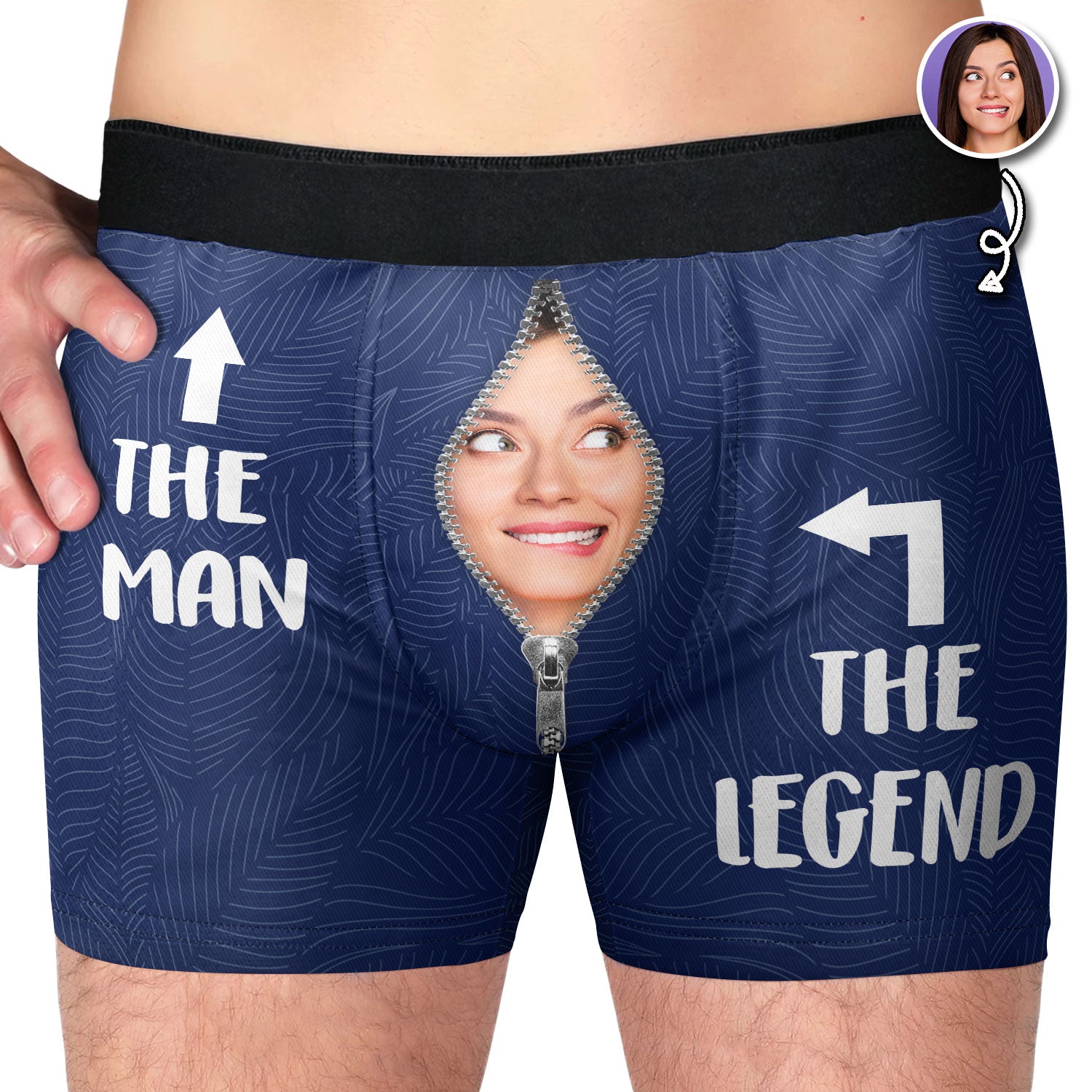 Custom Photo The Man The Legend - Funny Gift For Husband, Boyfriend - Personalized Men's Boxer Briefs