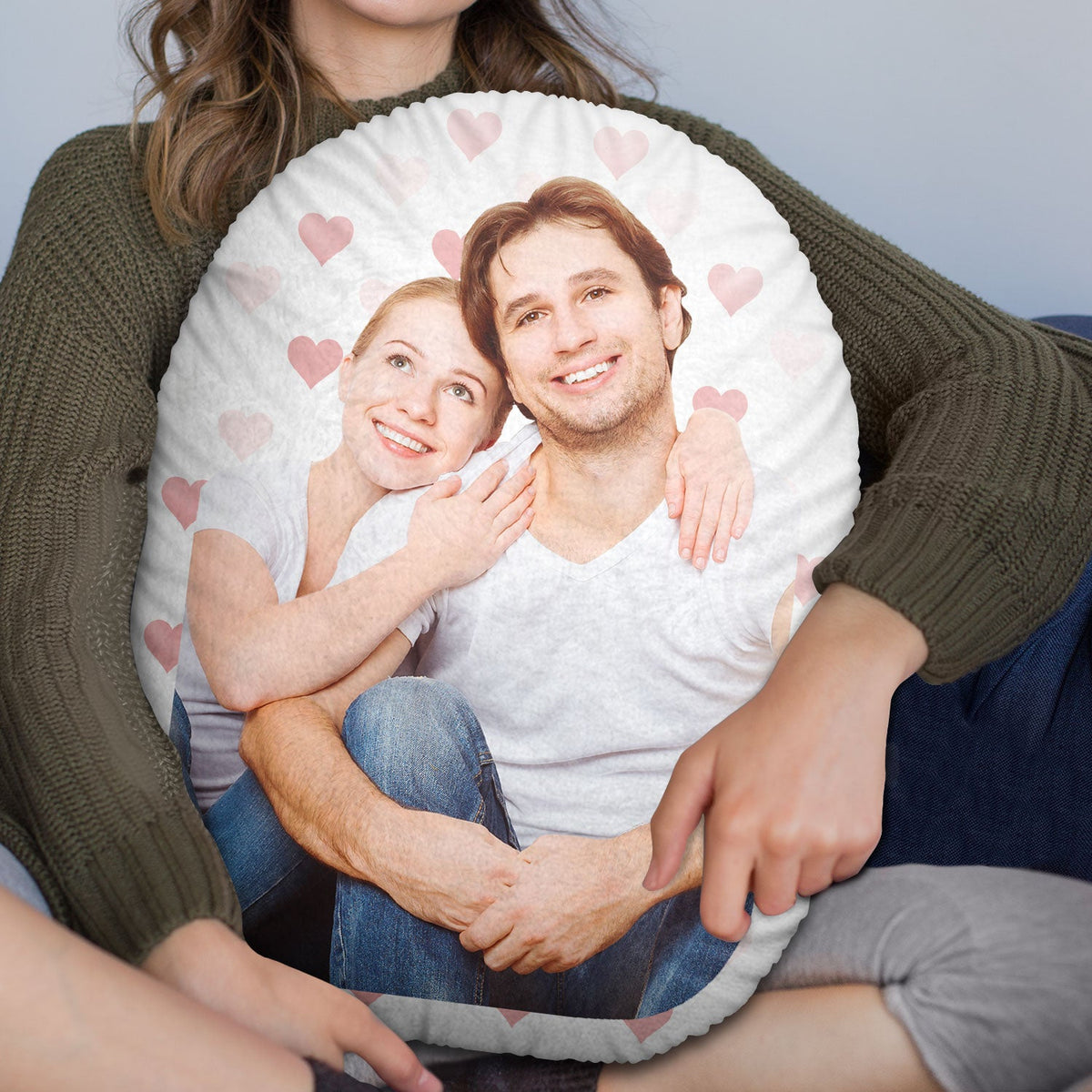Custom Photo Couples Kid Best Friends - Gift For Family -  Personalized Custom Shaped Pillow