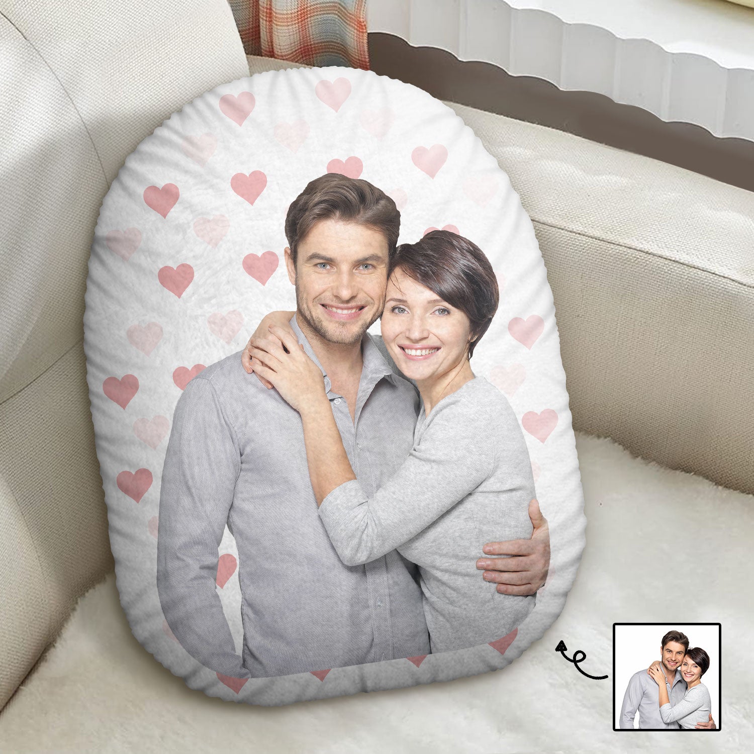 Custom Photo Couples Kid Best Friends - Gift For Family -  Personalized Custom Shaped Pillow