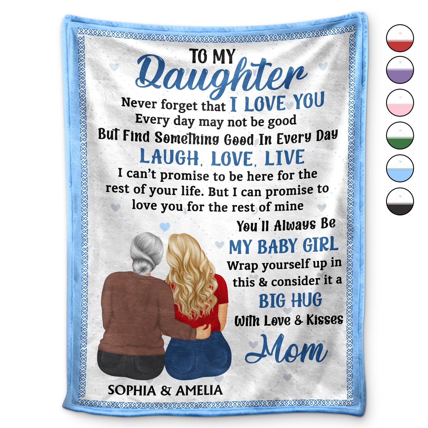 Never Forget That I Love You Mom - Gift For Daughters - Personalized Fleece Blanket