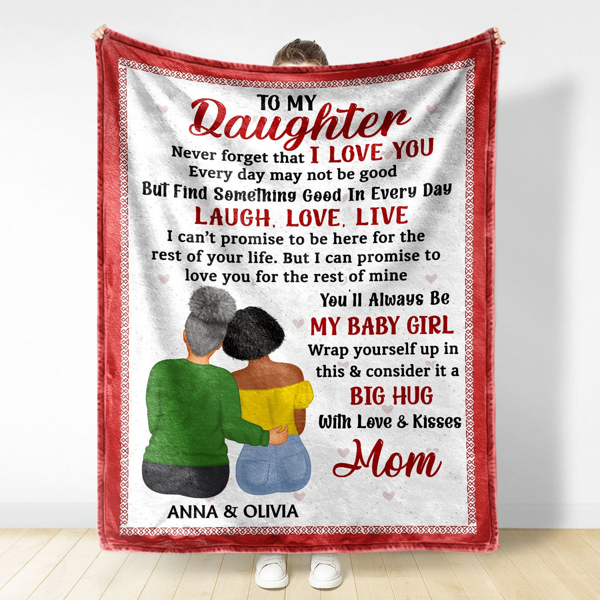 Never Forget That I Love You Mom - Gift For Daughters - Personalized Fleece Blanket