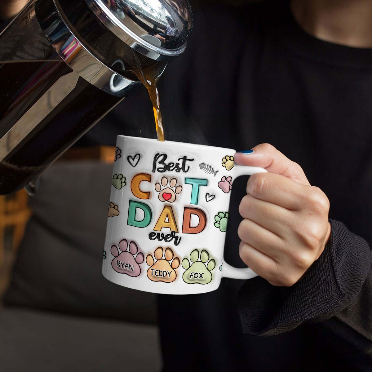 Best Dog Mom Ever - Birthday, Anniversary Gift For Dog Dad, Cat Mom, Pet Lover -  3D Inflated Effect Printed Mug, Personalized White Edge-to-Edge Mug