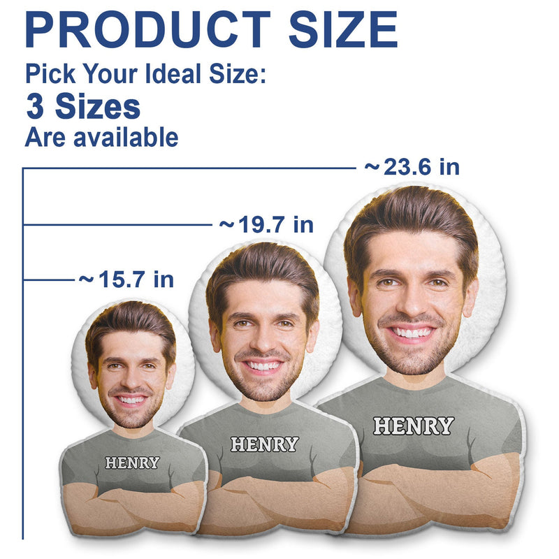 Custom Photo Funny Face Flat Art Family - Gift For Kids, Parents, Siblings - Personalized Custom Shaped Pillow