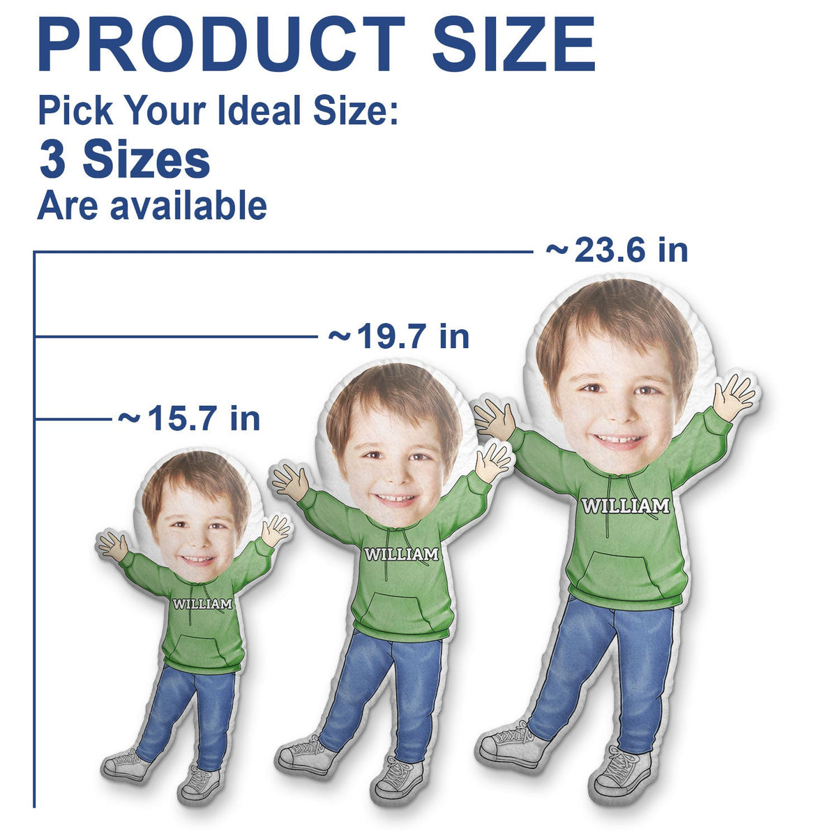 Custom Photo Funny Face Happy Kid - Gift For Grandkids, Siblings - Personalized Custom Shaped Pillow