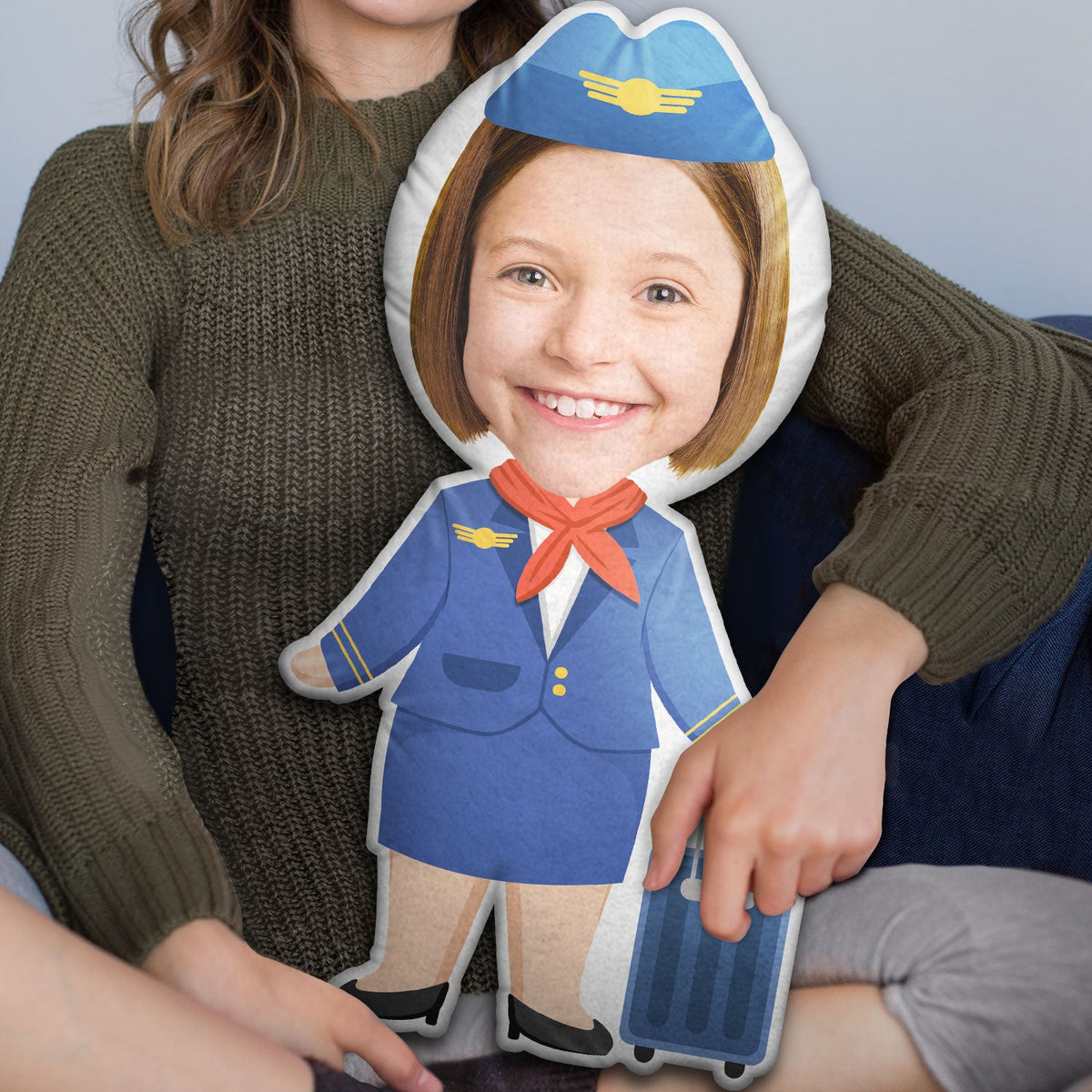Custom Photo Funny Kid Dream Jobs - Gift For Children, Grandkids - Personalized Custom Shaped Pillow