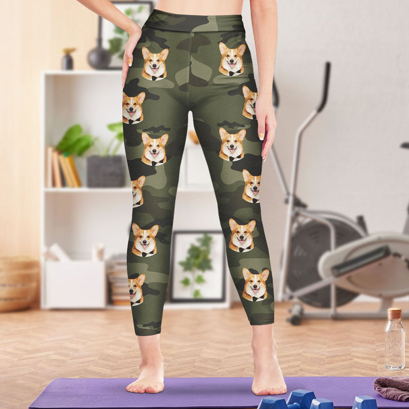 Custom Photo Pet Face - Birthday, Loving Gift For Women, Gift For Yourself, Gym Lady, Yoga Girl, Dog Lover, Cat Mom - Personalized Leggings