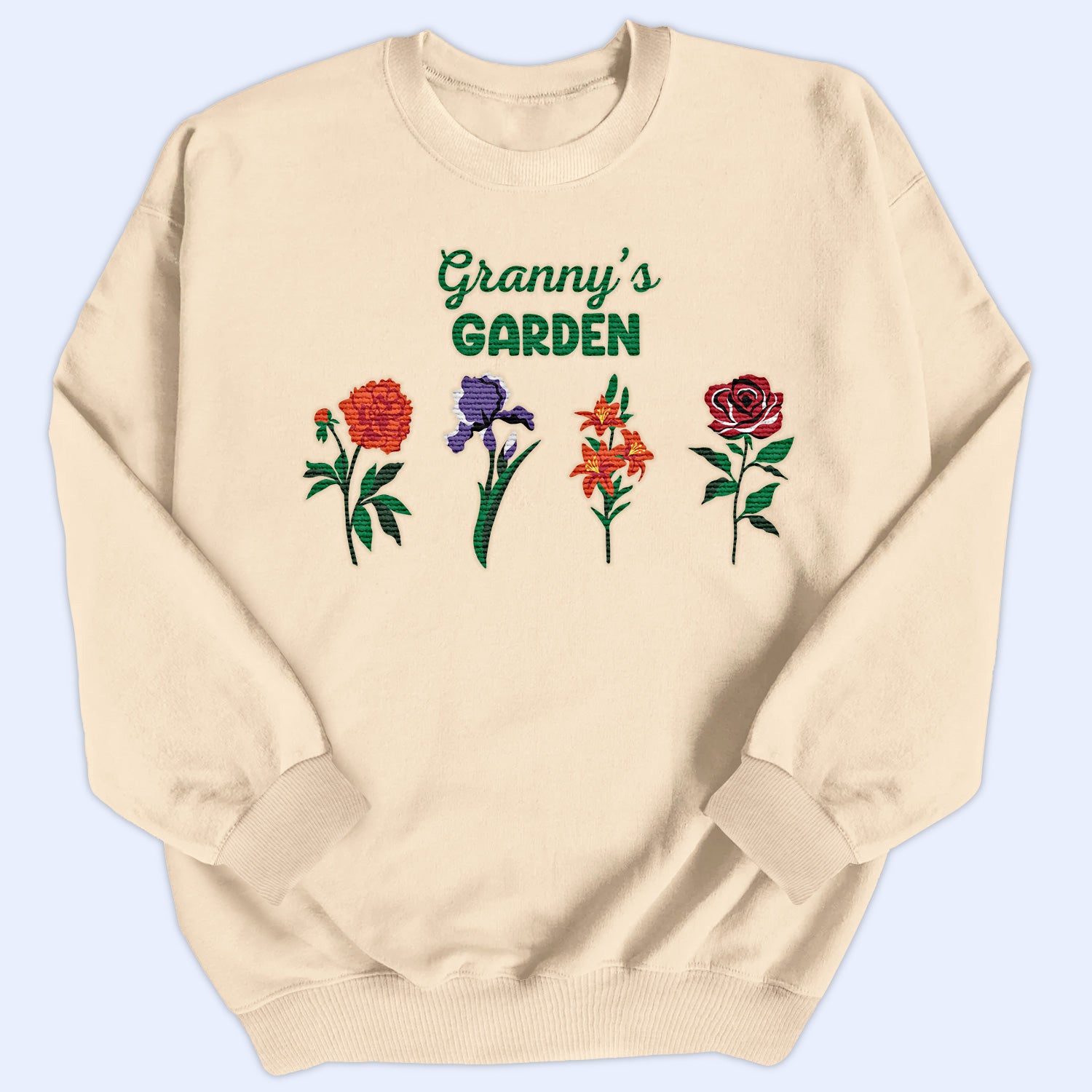 Nana's Garden Flowers - Birthday, Loving Gift For Grandma, Mom, Mum, Mother - Personalized Embroidered Sweatshirt