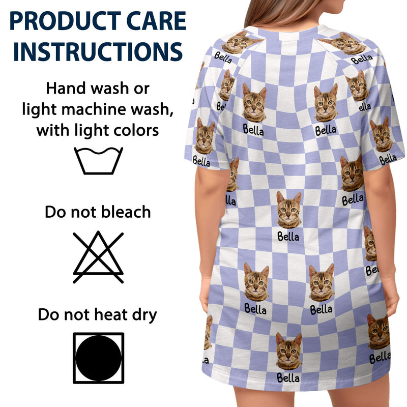 Custom Photo This Is My Pawjama Shirt - Birthday, Loving Gift For Dog Lover, Cat Mum, Pet Mom - Personalized Women's Sleep Tee