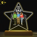 Five - Star Dad - Gift For Fathers - Personalized 3D Led Light Wooden Base