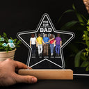 Five - Star Dad - Gift For Fathers - Personalized 3D Led Light Wooden Base