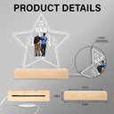 Five - Star Dad - Gift For Fathers - Personalized 3D Led Light Wooden Base