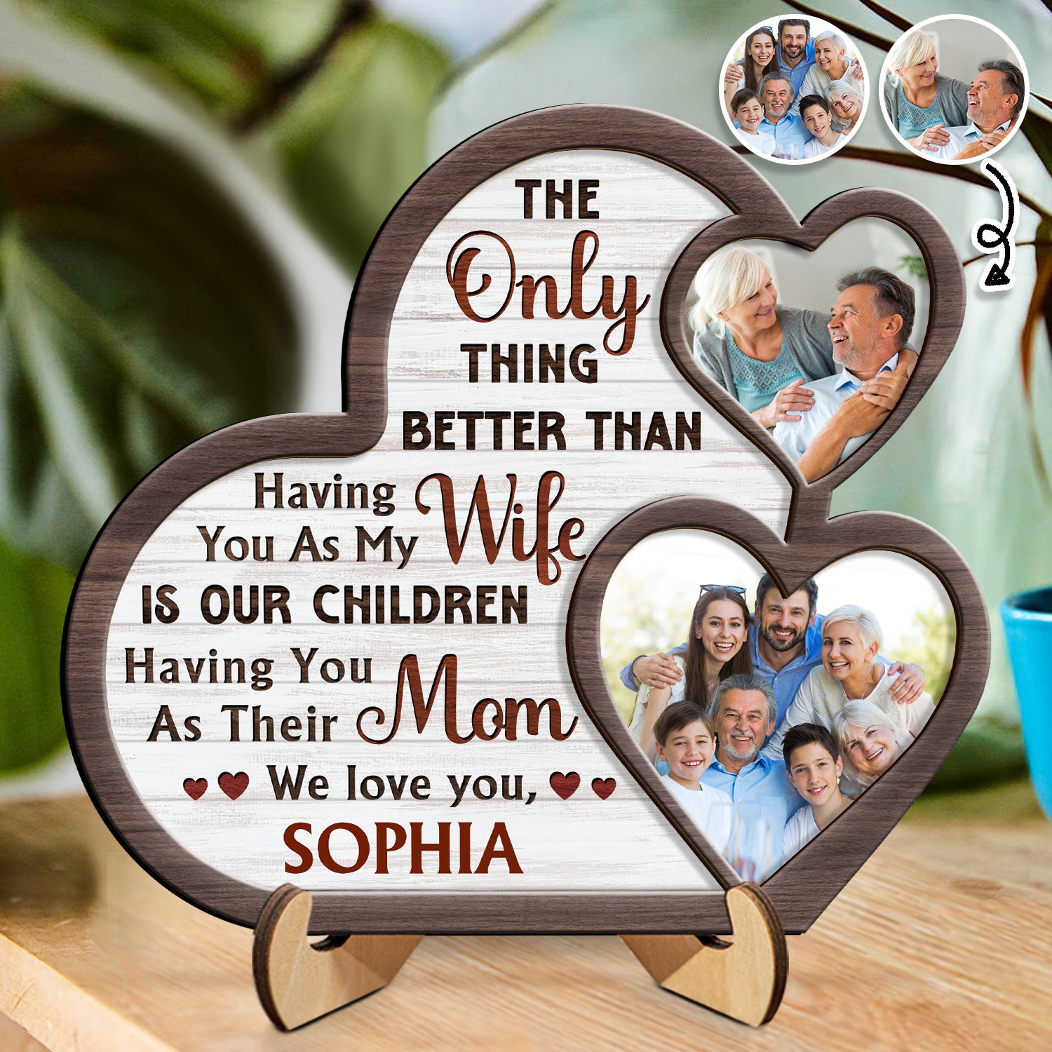 Custom Photo The Only Thing Better Than Having You - Mom Gift For Wife From Husband - Personalized 2-Layered Wooden Plaque With Stand