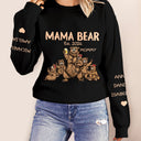 This Mama Bear Wears Her Heart - Gift For Mom, Nana - Personalized Unisex Sweatshirt With Design On Sleeve