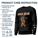 This Mama Bear Wears Her Heart - Gift For Mom, Nana - Personalized Unisex Sweatshirt With Design On Sleeve