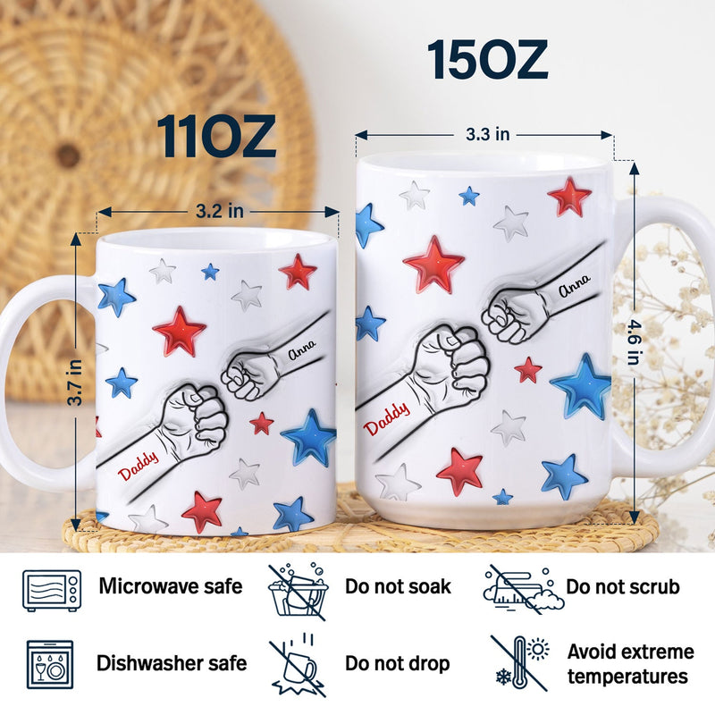 Best Dad Ever - Gift For Father, Grandpa - 3D Inflated Effect Printed Mug, Personalized White Edge-to-Edge Mug