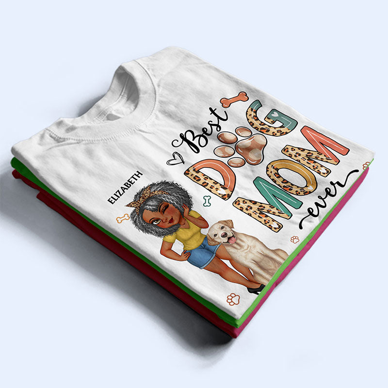 Meilleure maman de chien au monde - Cadeau amusant pour les amoureux des chiens et les mamans de chiens - T-shirt personnalisé