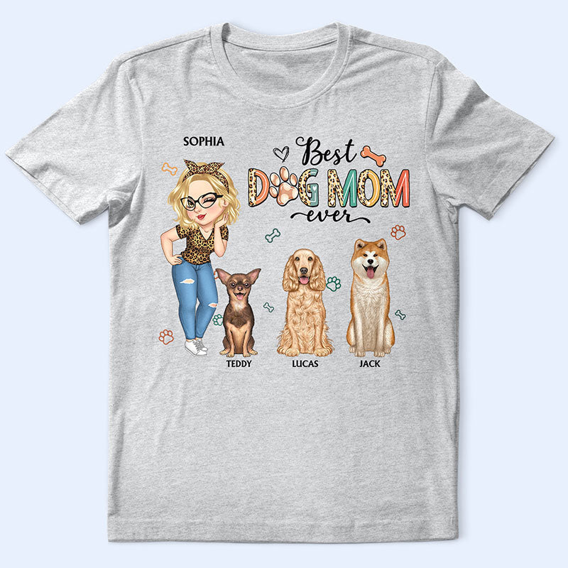 Meilleure maman de chien au monde - Cadeau amusant pour les amoureux des chiens et les mamans de chiens - T-shirt personnalisé