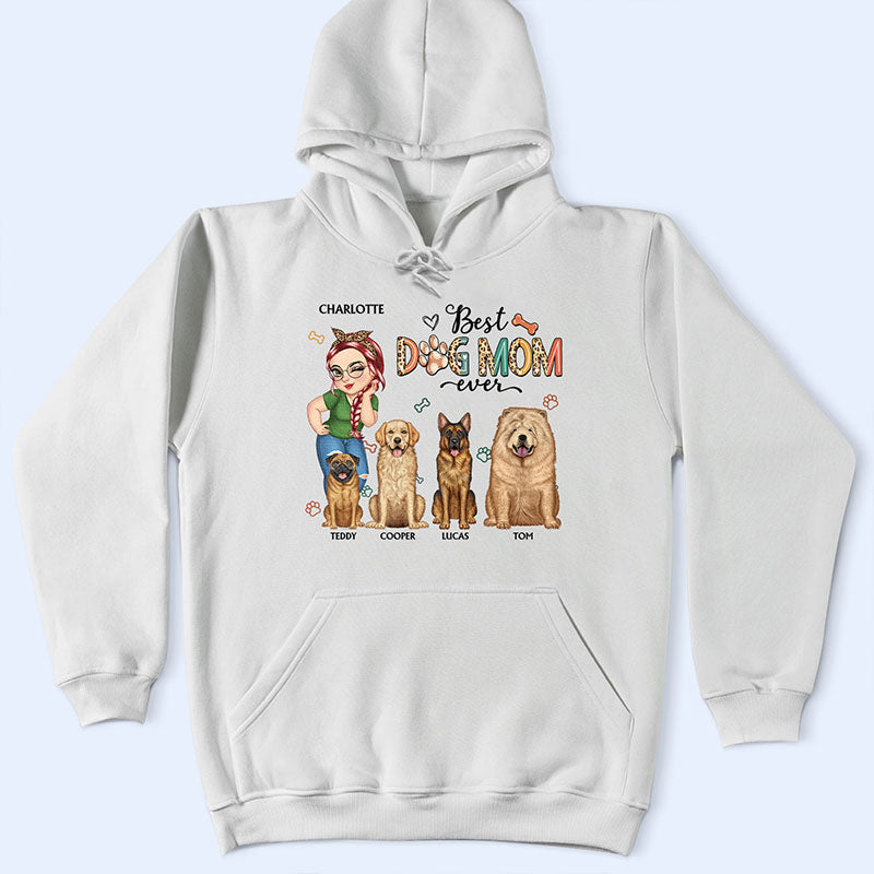Meilleure maman de chien au monde - Cadeau amusant pour les amoureux des chiens et les mamans de chiens - T-shirt personnalisé