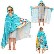 Kids On The Beach Sand Pool - Personalized Hooded Beach Towel