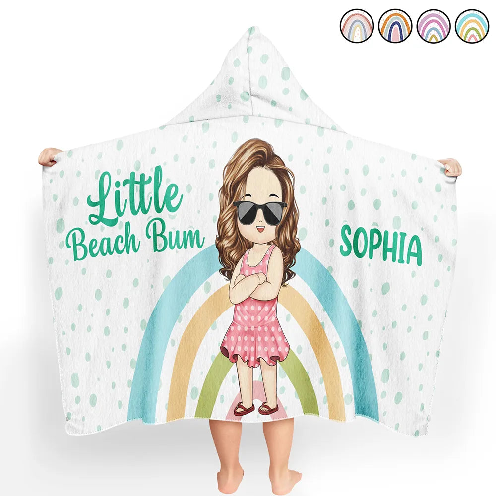 Little Beach Bum - Personalized Hooded Beach Towel