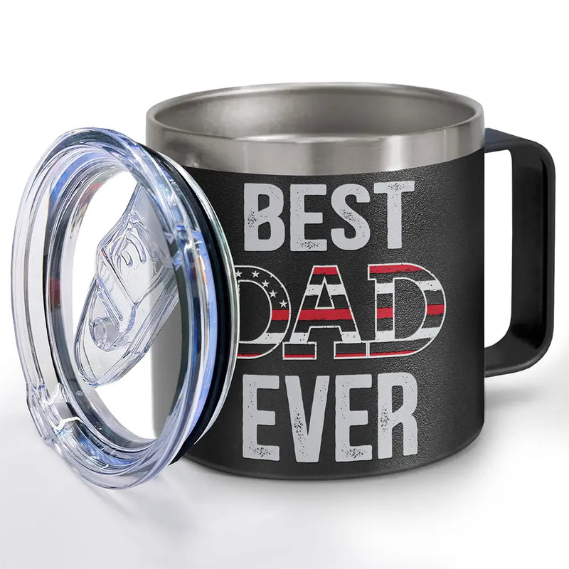 Best Dad Grandpa Ever - Personalized 14oz Stainless Steel Tumbler With Handle