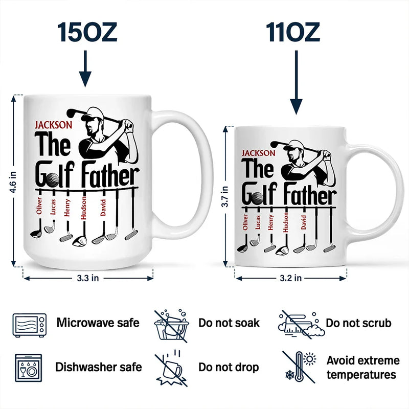 The Golf Father Funny Golfer Dad - Personalized Mug