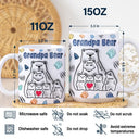 Papa Bear - Mug imprimé effet gonflé 3D, mug blanc personnalisé bord à bord