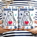 Papa Bear - Mug imprimé effet gonflé 3D, mug blanc personnalisé bord à bord