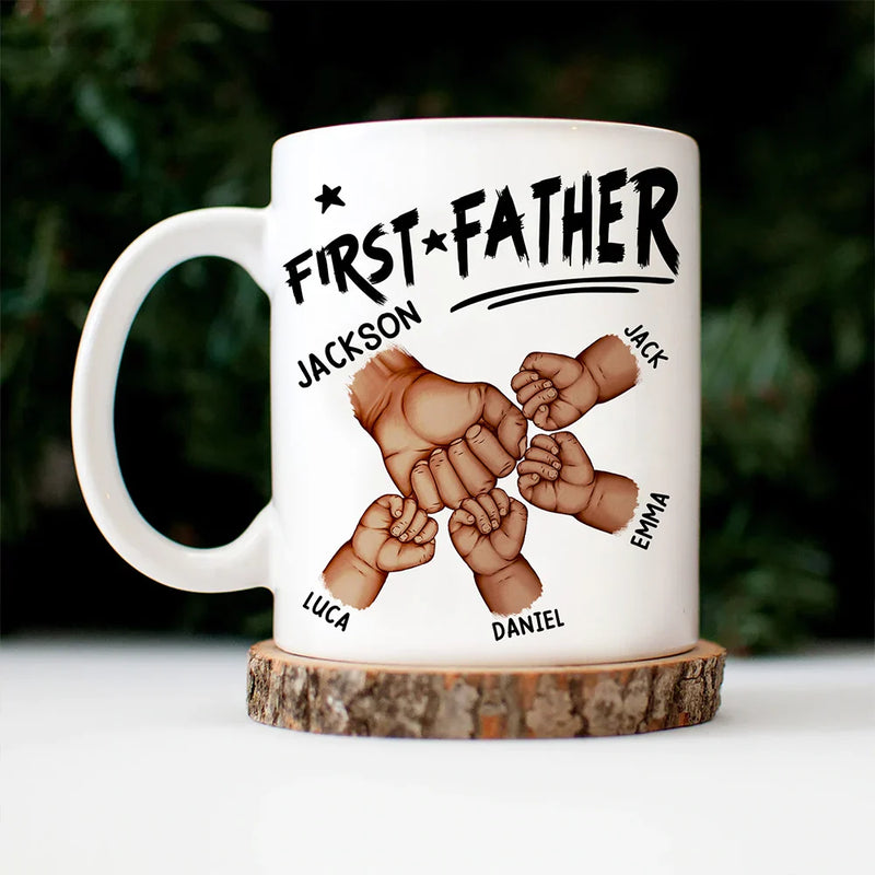 First Dad Now Grandpa First Bump - Personalized Mug