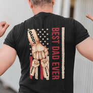 T-shirt personnalisé avec les cinq étoiles et les rayures pour papa et grand-père