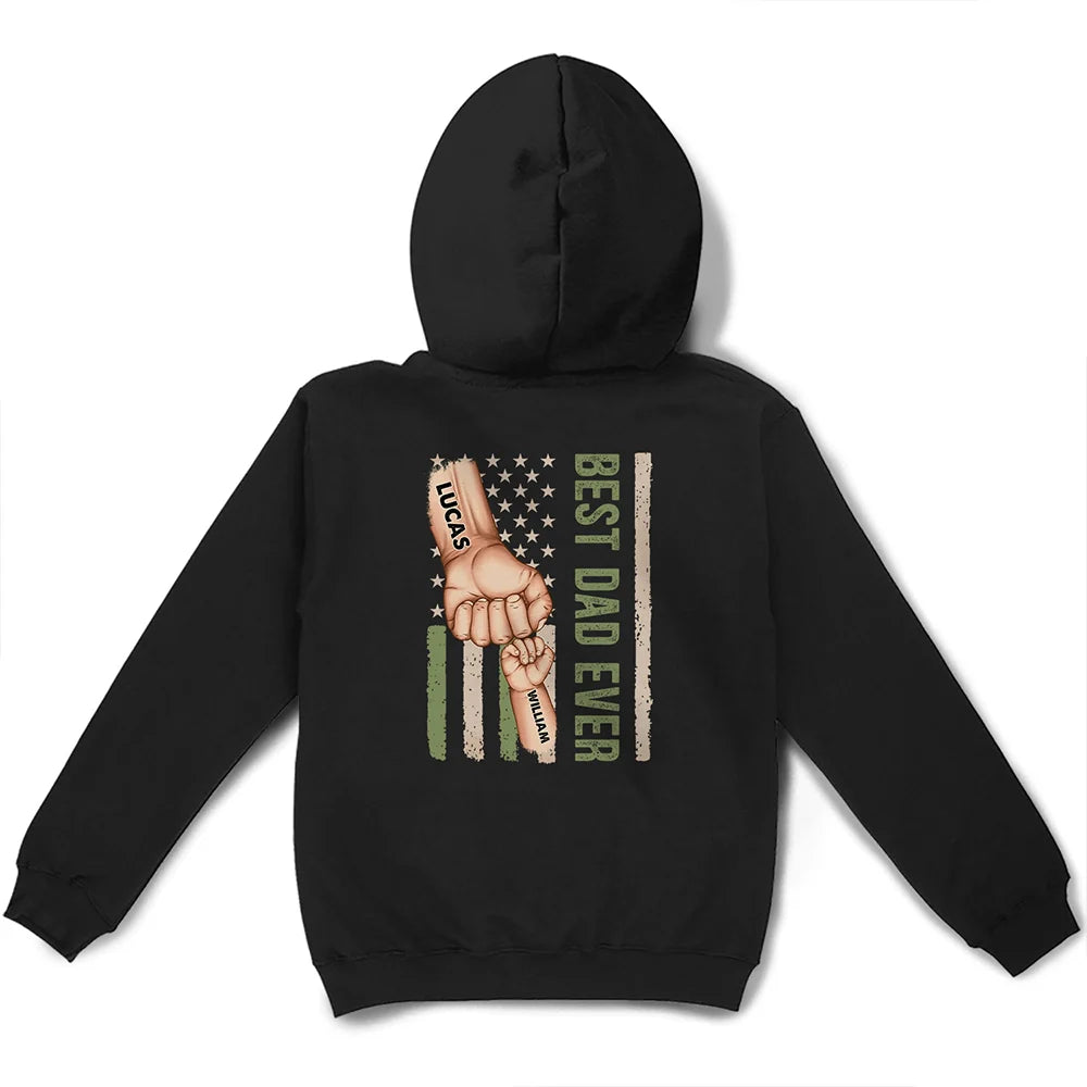 Stars And Stripes Best Five - Star Dad Grandpa Ever - Personalized T Shirt