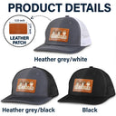 Vintage Map Titles Chibi Kids - Personalized Leather Patch Hat