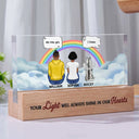 Mémorial pour animaux de compagnie « Tu me manques » - Lumière LED rectangulaire personnalisée