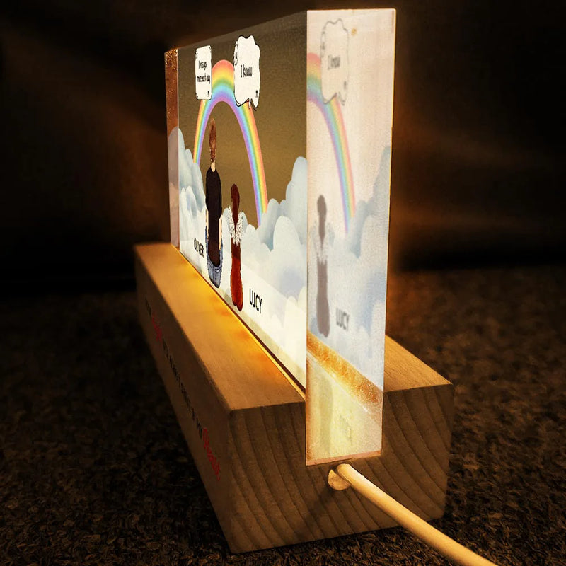 Mémorial pour animaux de compagnie « Tu me manques » - Lumière LED rectangulaire personnalisée