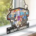 Couple de camping, mari et femme, partenaires de camping pour la vie - Attrape-soleil personnalisé en acrylique à suspendre à une fenêtre