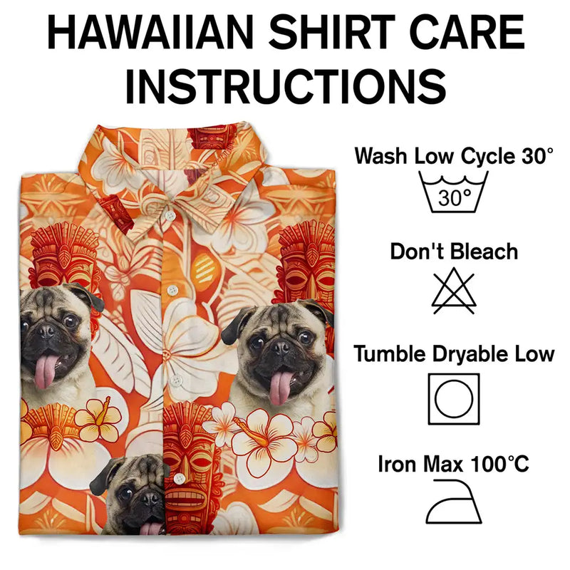 Custom Photo Tiki Flower Summer Beach Vibe - Personalized Hawaiian Shirt