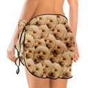 Custom Photo Beach Vacation Funny Face - Personalized Short Sarong Swimwear Cover Ups