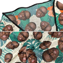 Custom Photo Funny Face Beach Lake - Personalized Short Sarong Swimwear Cover Ups