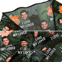 Custom Photo I Love My Husband - Personalized Short Sarong Swimwear Cover Ups